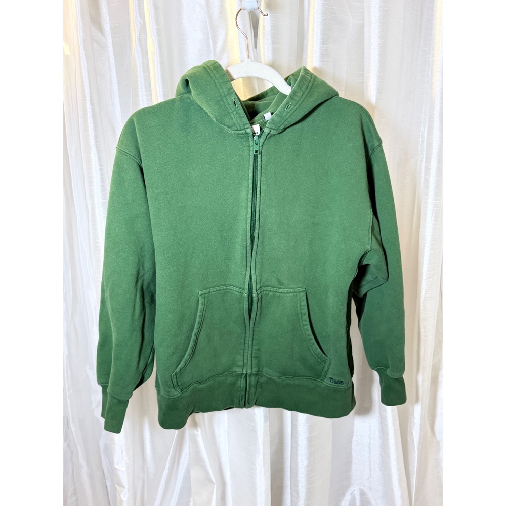 TNA Zip Up Hoodie Womens S‎ Green Excellent Boyfriend Fit Cozy Fleece Aritzia